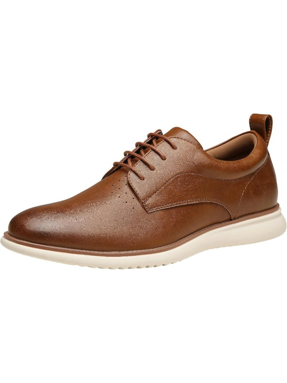 Men's Brown 100% Synthetic Retro Comfortable Oxfords Casual Dress Shoes